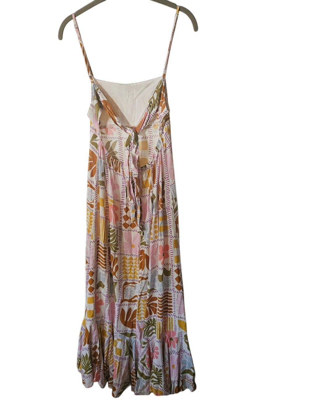 Paper Heart Patchwork Floral Midi Dress Multi Size XS Boho Cami Sundress - Picture 3 of 9